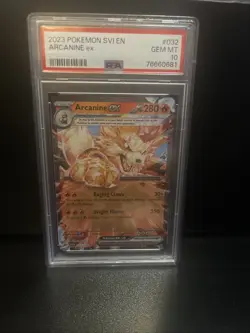 PSA 10 Arcanine ex #032 2023 Pokemon SV1 EN Scarlet & Violet GEM MINT GradedCard - Image 1