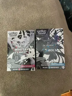 Pokemon TCG Black Bolt White Flare Etb Booster Binder Poster Victini Bundle - Image 2
