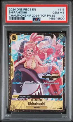 PSA 10 Shirahoshi OP03-116 One Piece 2024 Championship Top Prize #116 - Image 1
