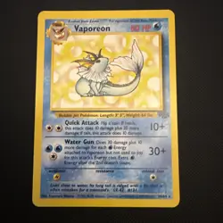 Pokemon Card Vaporeon 28/64 Non-Holo Rare Jungle Set WOTC LP 1999 - Image 1
