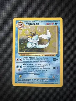 Vaporeon 12/64 Jungle Holo Rare WOTC 1999 Vintage Pokemon Card - NM - Image 1