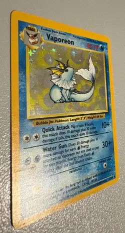 Vaporeon 12/64 No Symbol Rare Holo Jungle TCG 1999 Pokemon Card - Image 3