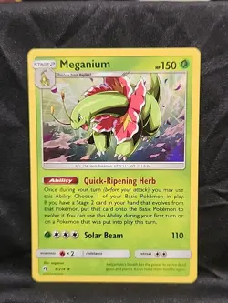 Pokemon TCG Meganium Holo Holo Rare Card Sun & Moon Lost Thunder 8/214 - Image 1