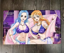 O-P OPCG TCG CCG Mat Duel Playmat Nefertari Vivi & Nami Trading Card Game Mat - Image 1