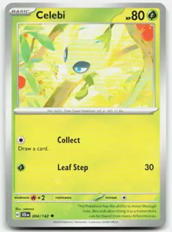 Pokemon Celebi Uncommon SV07: Stellar Crown 004/142 LP - Image 1