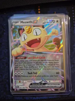 Pokemon Meowth EX Holo Rare 062/088 POR Basic Cat TCG Card - Image 1