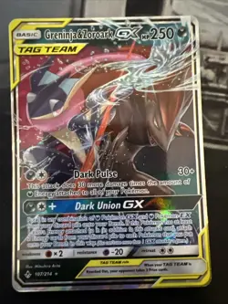 Pokemon TCG Greninja & Zoroark GX Holo Ultra Rare Card Unbroken Bonds 107/214 - Image 1