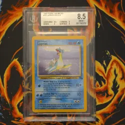 Lapras 10/62 Fossil Unlimited Holo Rare Beckett 8.5 English Pokemon TCG - Image 1