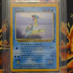 Lapras 10/62 Fossil Unlimited Holo Rare Beckett 8.5 English Pokemon TCG - Image 3