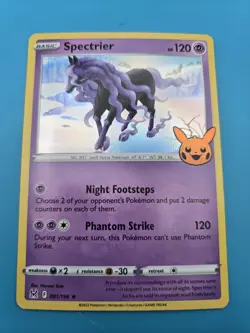 2023 Pokemon 81/196 SPECTRIER Stamped Holo Rare Trick or Trade LP - Image 1