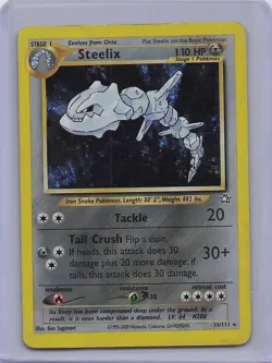 Steelix 15/111 Holo Rare Neo Genesis Pokemon Unlimited Holo Heavily Played - Image 1