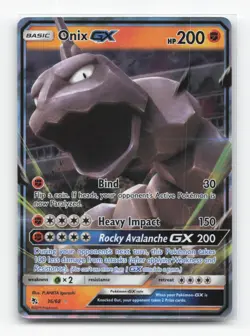 Pokemon TCG - Onix GX 36/68 Near Mint Holo GX Rare Hidden Fates - Image 1