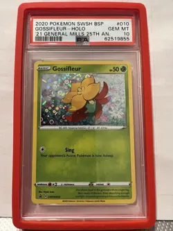 2020 POKEMON BLACK STAR PROMO #010 GOSSIFLEUR-HOLO '21 GENERAL MILLS 25TH PSA 10 - Image 1