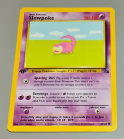 Slowpoke # 55/62 1.Edition Common aus Fossil 2000 Pokemon EN Near Mint Vintage - Image 1