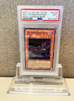 2006 YU-GI-OH! 1st Ed. Neo-Spacian Dark Panther #POTD-EN005 Ultimate Rare PSA 9 - Image 1