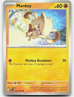 Pokemon Mankey - Common SV: Paldean Fates 045/091 LP - Image 1