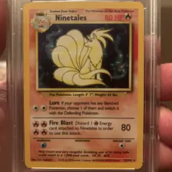 Pokemon TCG Ninetales Holo Rare Unlimited 12/102 Base Set PSA 7 - Image 2