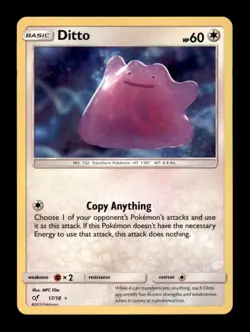 DITTO 17/18 ULTRA RARE DETECTIVE PIKACHU POKEMON NM/M - Image 1