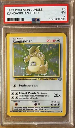 Pokemon TCG Kangaskhan Jungle Holo Rare Unlimited 5/64 PSA 7 (NM) - Image 1