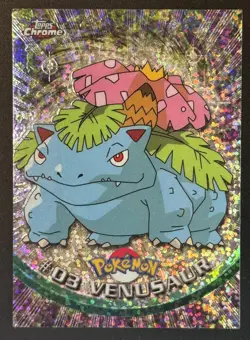 Venusaur #3 Pokemon Holo Rare 2000 Topps Chrome Sparkle - Image 1