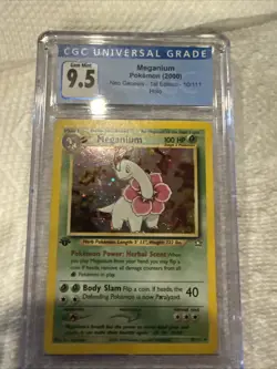 Pokemon Meganium Neo Genesis 1st Edition Holo Rare #10 CGC 10 Gem Mint - Image 1