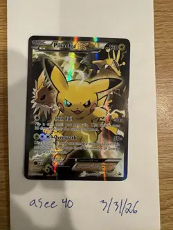 Pikachu EX XY124 Black Star Promo Card Lightly/Moderately Played - Image 1