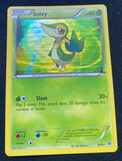 Pokemon Card Snivy BW01 Black & White Black Star Promo Holo LP - Image 1