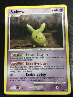 Budew 33/100 Pokemon TCG Stormfront Regular Uncommon HP - Image 1
