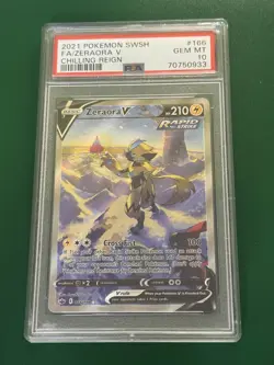 2021 POKEMON SWORD & SHIELD CHILLING REIGN #166 FULL ART/ZERAORA V PSA 10 - Image 1