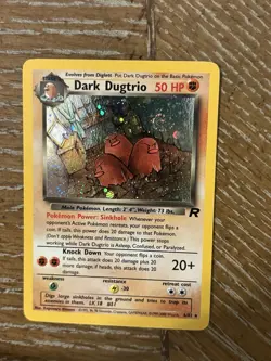 Pokemon Dark Dugtrio TCG 6/82 Rare Holo Team Rocket Vintage - NM SWIRL - Image 1