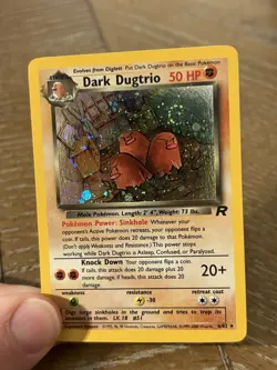 Pokemon Dark Dugtrio TCG 6/82 Rare Holo Team Rocket Vintage - NM SWIRL - Image 2