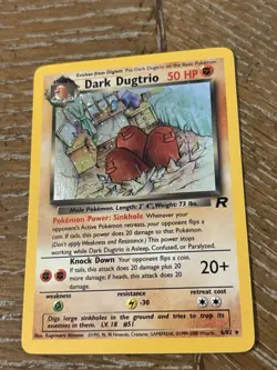 Pokemon Dark Dugtrio TCG 6/82 Rare Holo Team Rocket Vintage - NM SWIRL - Image 3
