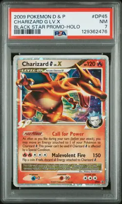 2009 POKEMON DIAMOND & PEARL BLACK STAR PROMO HOLO #DP45 CHARIZARD G LV.X PSA 7 - Image 1
