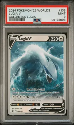 Lugia V Pokemon 2023 World Championship Deck #138 Colorless Lugia - PSA 9 MINT - Image 1