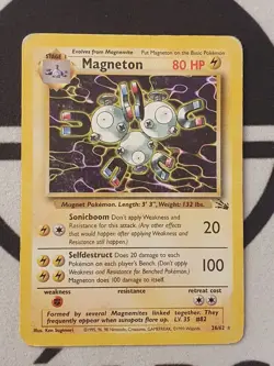 Pokemon Karte Magneton 26/62 Fossil Set Pokemon Original TCG 1999 Vintage - Image 2