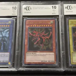 Set of 3 God Cards Obelisk Slifer Ra LC01 EN001 EN002 EN003 2010 Yugioh PSA 10 - Image 3
