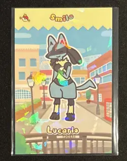 Limited Edition Full Art Rare Smile Lucario Pokemon Card Database #0448✨ - Image 1