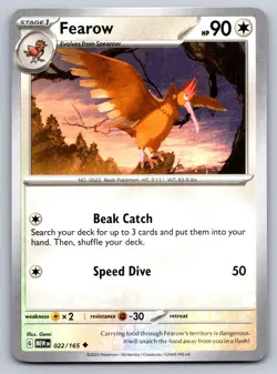 FEAROW 022/165 UNCOMMON 151 POKEMON NM - Image 1