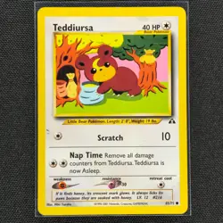 Teddiursa - 65/75 - Common - Neo Discovery - Pokemon Card - HP - Image 1
