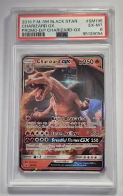 2019 P.M. SM BLACK STAR POKEMON CHARIZARD GX PROMO-D/P #SM195 RARA PSA - Image 1