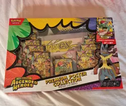 Pokemon Ascended Heroes Premium Poster Collection Mega Lucario EX SEALED - Image 1