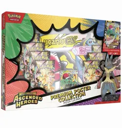 Pokemon TCG Ascended Heroes Mega Lucario Ex Premium Poster Collection Sealed - Image 1