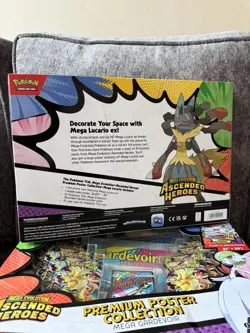 Pokemon Ascended Heroes Mega Lucario Ex Premium Poster Collection Sealed - Image 2