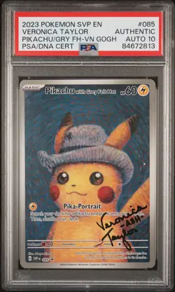 Pikachu With Grey Felt Hat SVP 085 Pokemon Van Gogh Promo Card PSA 10 - Auto - Image 1