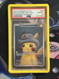 PSA 10 Pikachu with Grey Felt Hat x Van Gogh 085 Promo S&V085 Pokemon TCG - Image 2