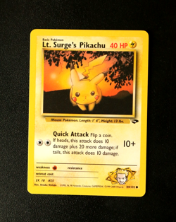 Pokemon Card TCG - Lt. Surge's Pikachu 84/132 - Gym Challenge - Common - NM ⭐ - Image 1