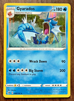 HOLO Gyarados 040/192 - 2020 Pokemon Rebel Clash Rare Card - CLEAN NM - Image 1