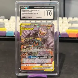 CGC 10 Marshadow & Machamp GX 82/214 Unbroken Bonds Pokemon Card ENGLISH - Image 1