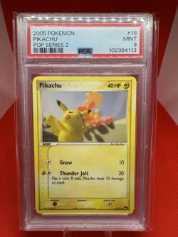 PIKACHU POP SERIES 2 #16 PSA MINT 9- Pokemon TCG 2005 Vintage - Image 1