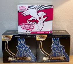 Pokemon Mega Evolution Lucario Elite Trainer Box x2 and White Flare ETB - Image 1